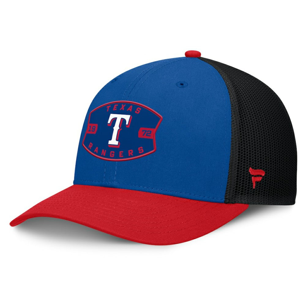 Texas Rangers Cutoff Adjustable Trucker Hat - Royal/Red