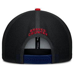 Atlanta Braves Cutoff Adjustable Trucker Hat - Navy/Red