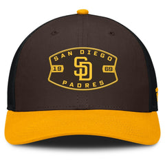 San Diego Padres Cutoff Adjustable Trucker Hat - Brown/Gold