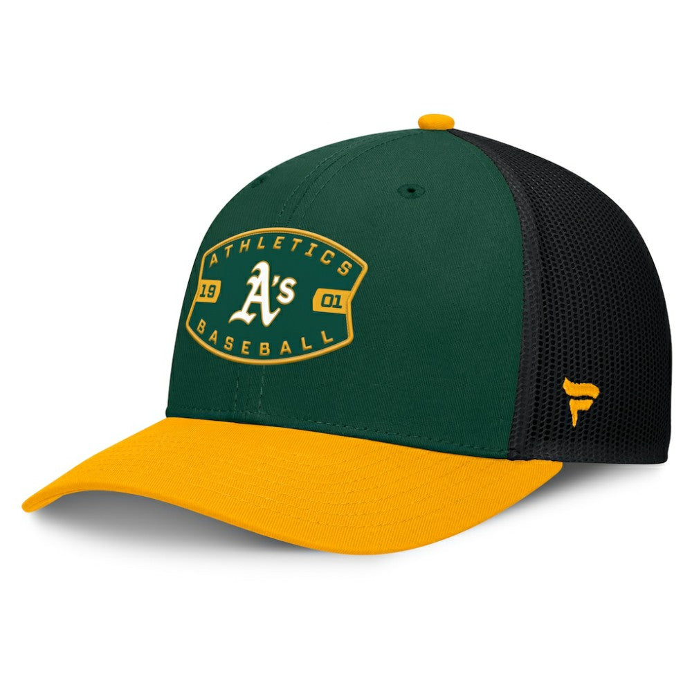 Athletics Cutoff Adjustable Trucker Hat - Green/Gold