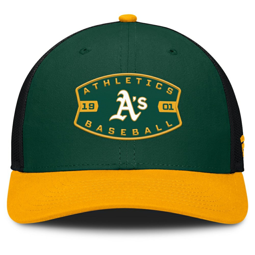 Athletics Cutoff Adjustable Trucker Hat - Green/Gold