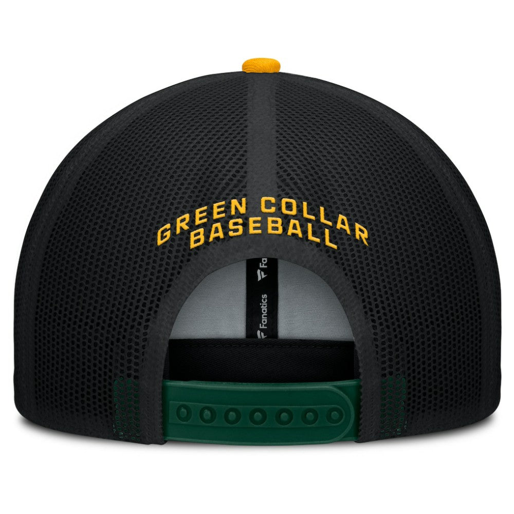 Athletics Cutoff Adjustable Trucker Hat - Green/Gold