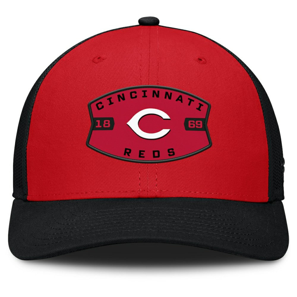 Cincinnati Reds Cutoff Adjustable Trucker Hat - Red/Black