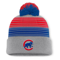 Chicago Cubs Balk Cuffed Knit Hat with Pom - Gray