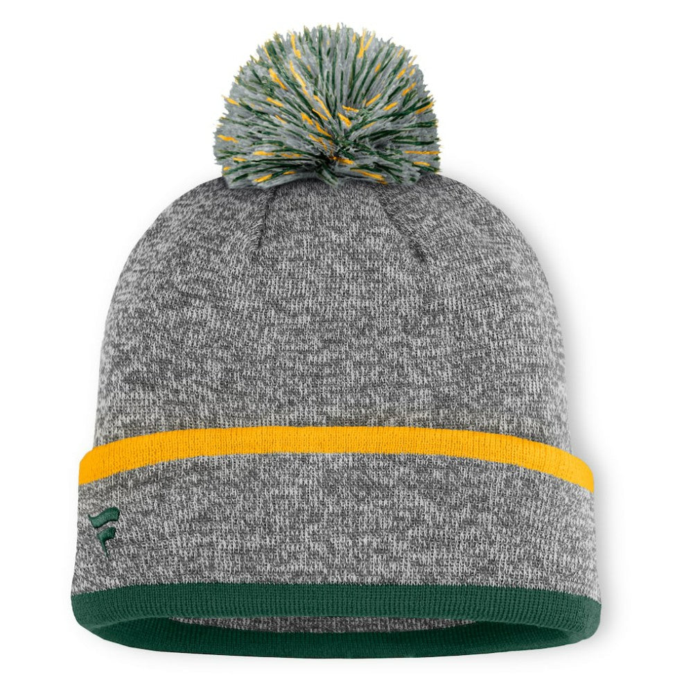 Athletics Backstop Cuffed Knit Hat with Pom - Heather Gray