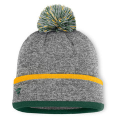 Athletics Backstop Cuffed Knit Hat with Pom - Heather Gray