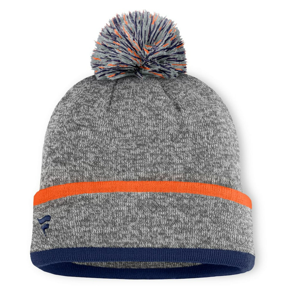 Houston Astros Backstop Cuffed Knit Hat with Pom - Heather Gray