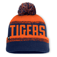 Detroit Tigers No-Doubter Cuffed Knit Hat with Pom - Navy/Orange