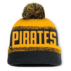 Pittsburgh Pirates No-Doubter Cuffed Knit Hat with Pom - Black/Gold