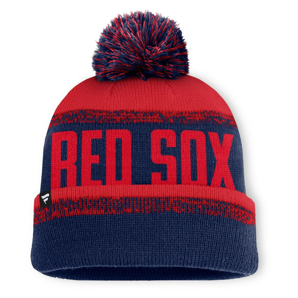 Boston Red Sox No-Doubter Cuffed Knit Hat with Pom - Navy/Red
