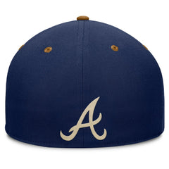 Atlanta Braves Splinter Fitted Hat - Navy/Tan
