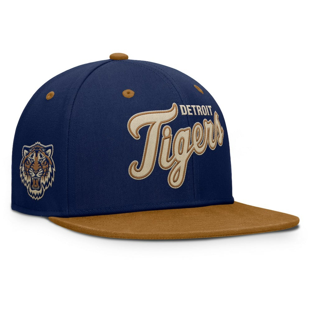 Detroit Tigers Splinter Fitted Hat - Navy/Tan
