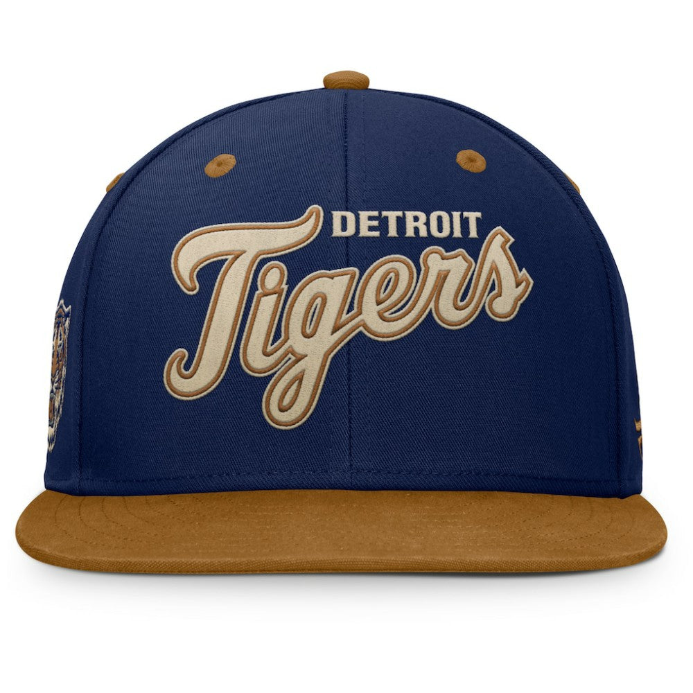 Detroit Tigers Splinter Fitted Hat - Navy/Tan