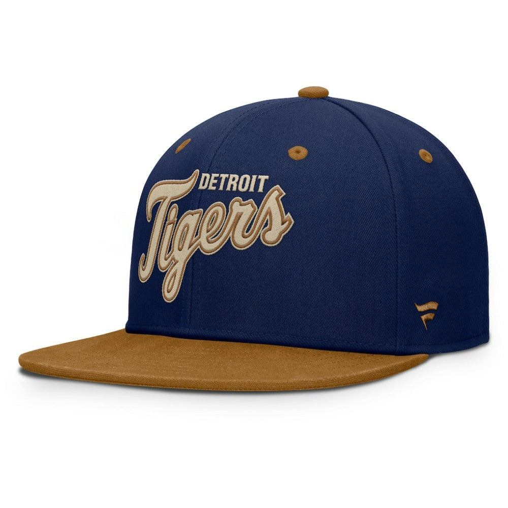 Detroit Tigers Splinter Fitted Hat - Navy/Tan