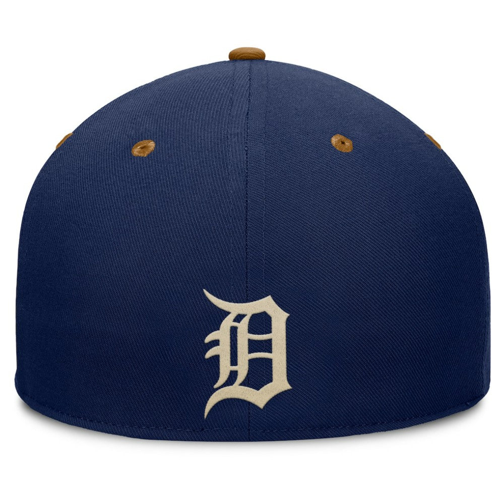 Detroit Tigers Splinter Fitted Hat - Navy/Tan