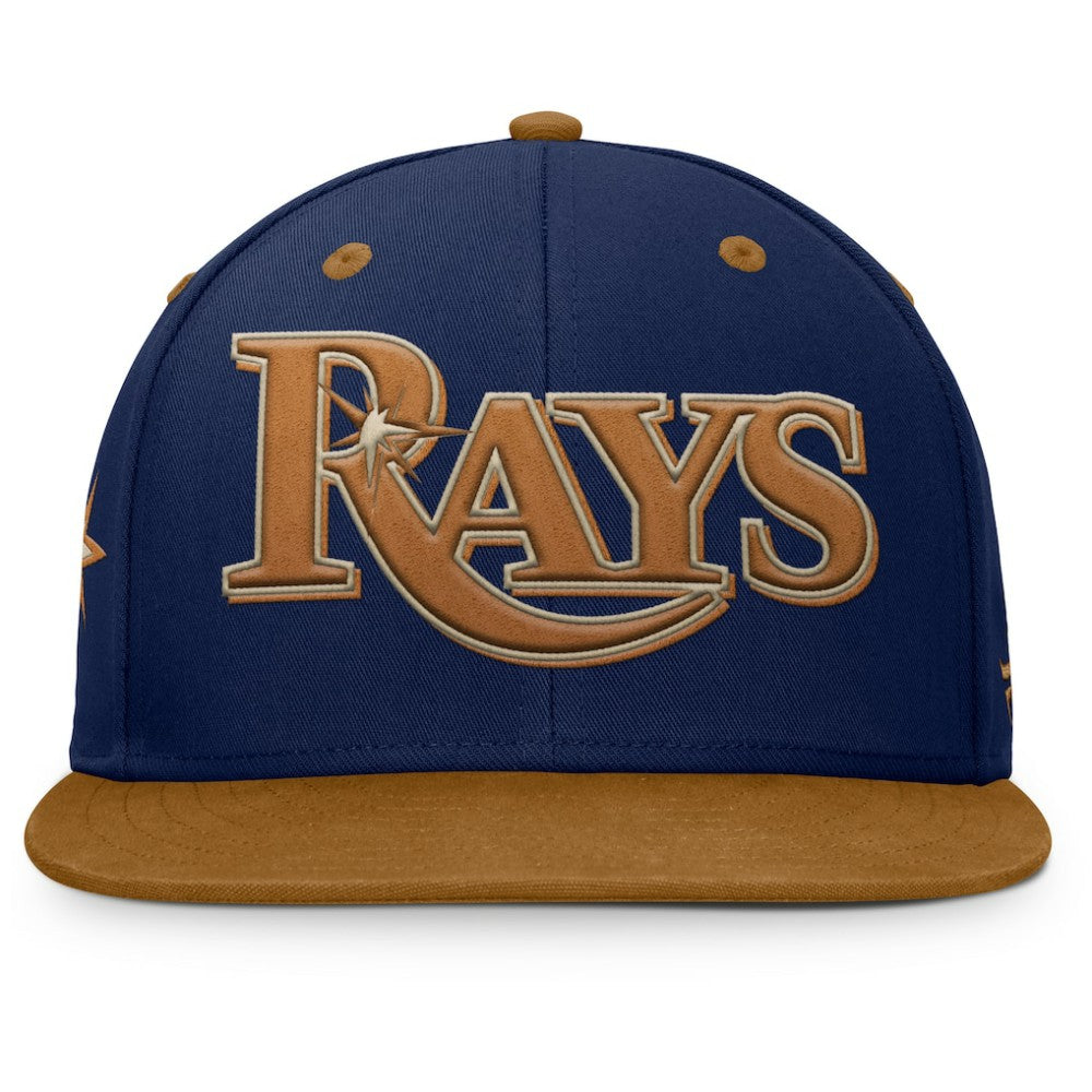 Tampa Bay Rays Splinter Fitted Hat - Navy/Tan