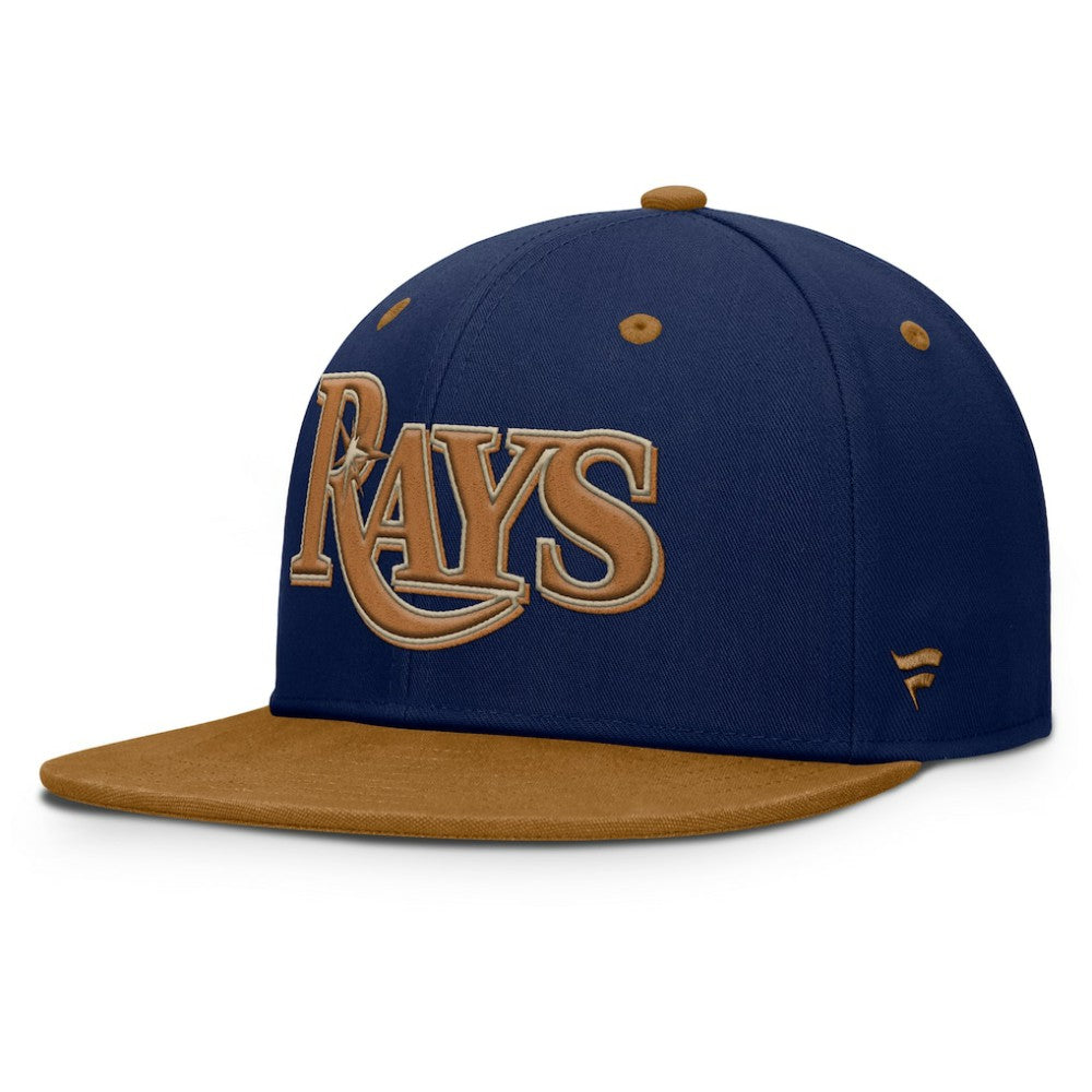 Tampa Bay Rays Splinter Fitted Hat - Navy/Tan