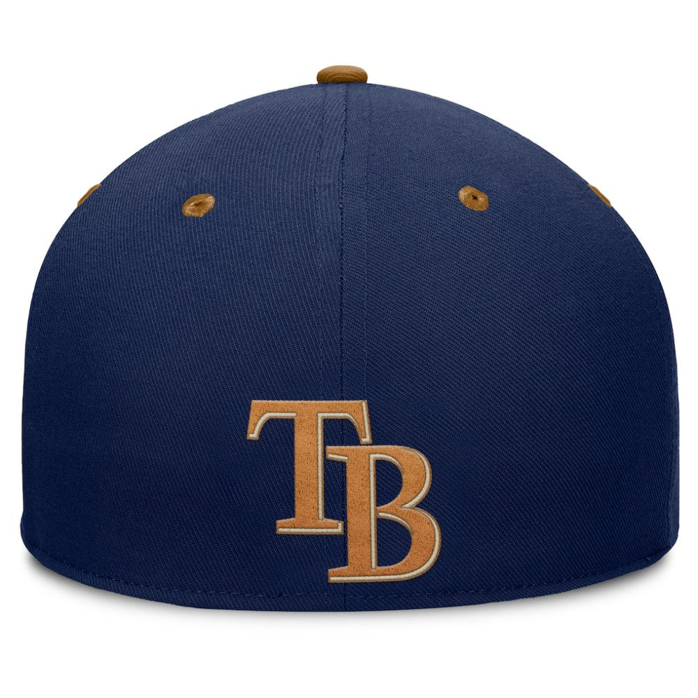 Tampa Bay Rays Splinter Fitted Hat - Navy/Tan