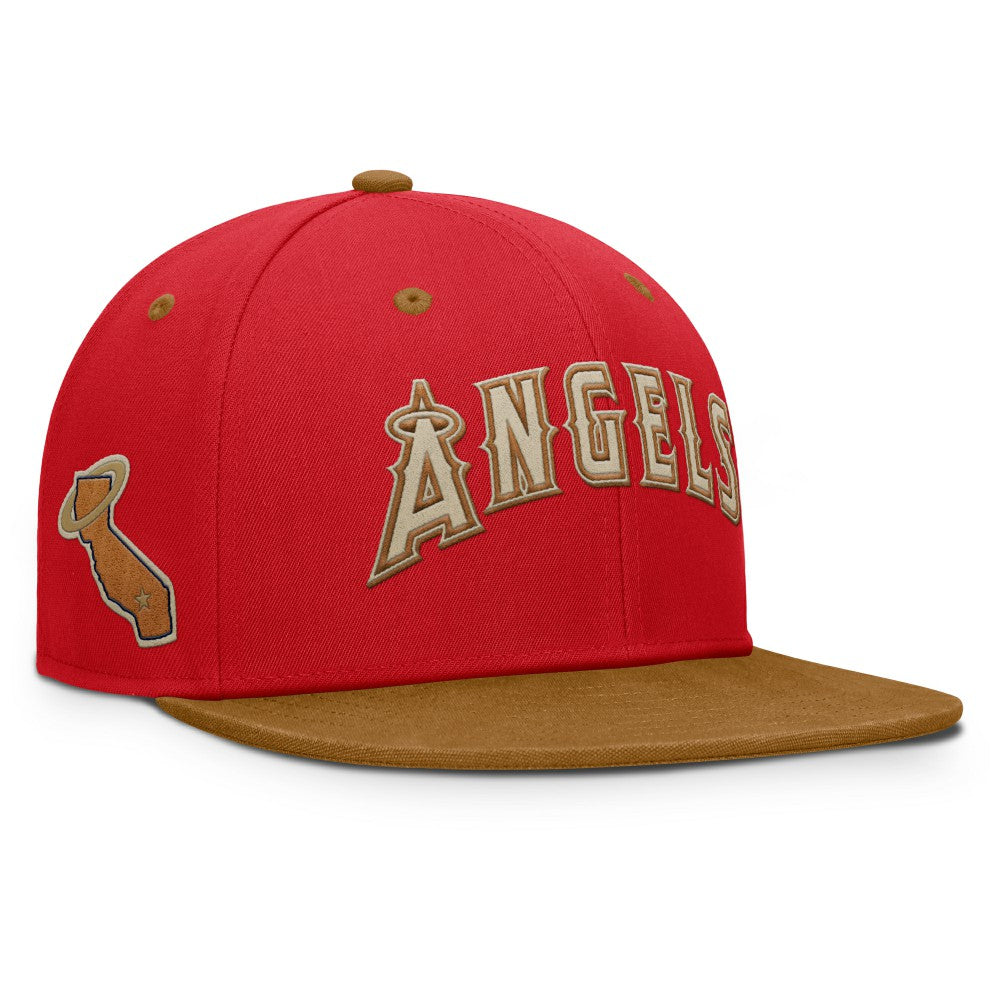 Los Angeles Angels Splinter Fitted Hat - Red/Tan
