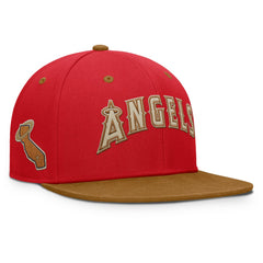 Los Angeles Angels Splinter Fitted Hat - Red/Tan
