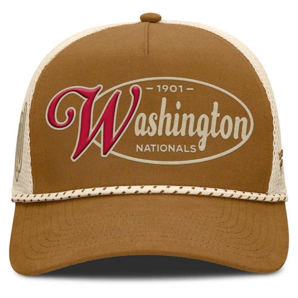 Washington Nationals A-Frame Trucker Adjustable Hat - Brown
