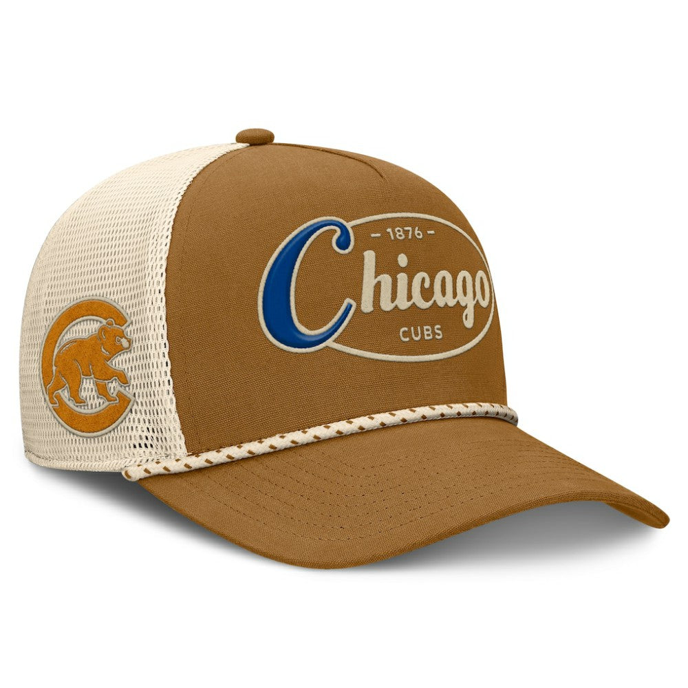 Chicago Cubs A-Frame Trucker Adjustable Hat - Brown