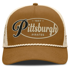 Pittsburgh Pirates A-Frame Trucker Adjustable Hat - Brown