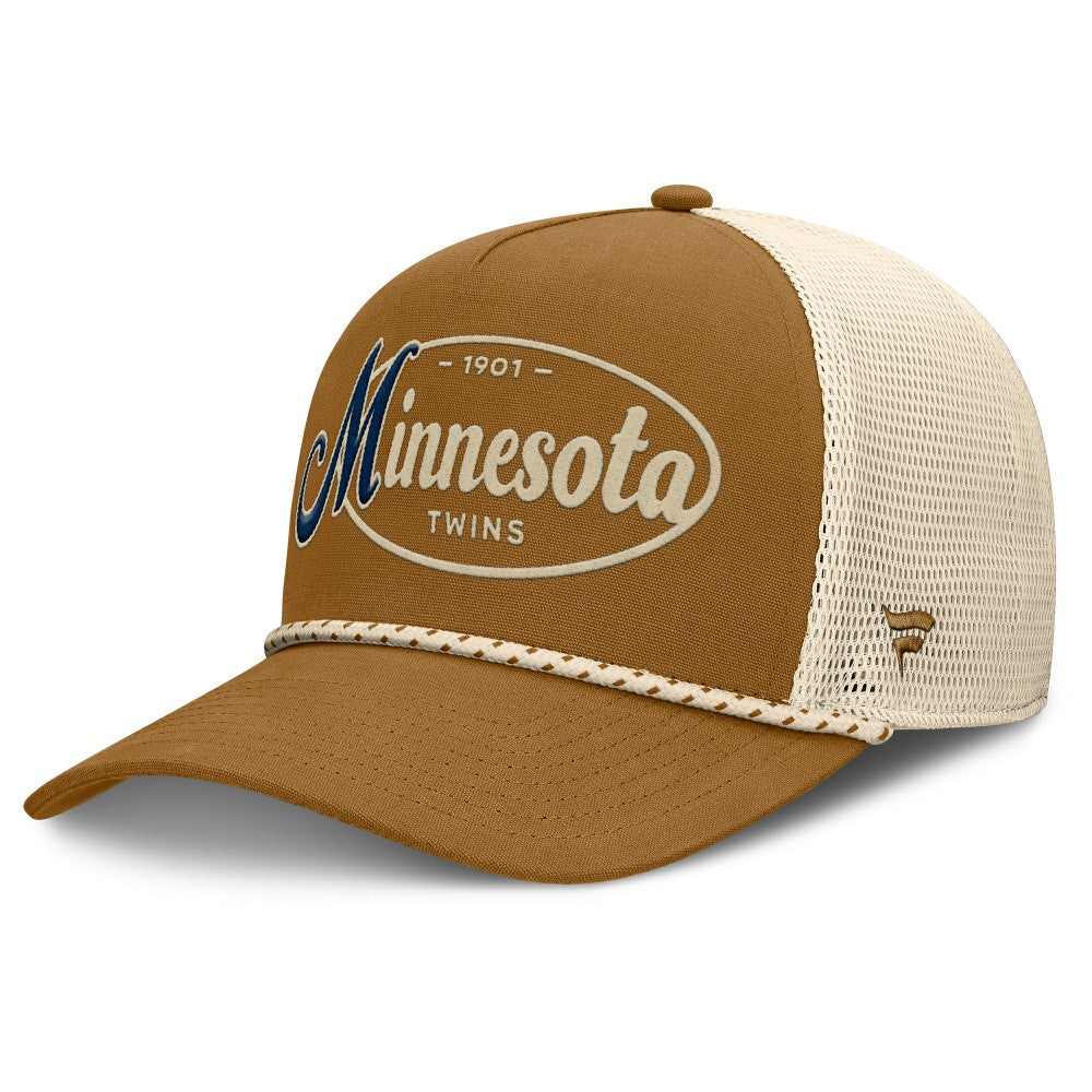 Minnesota Twins A-Frame Trucker Adjustable Hat - Brown