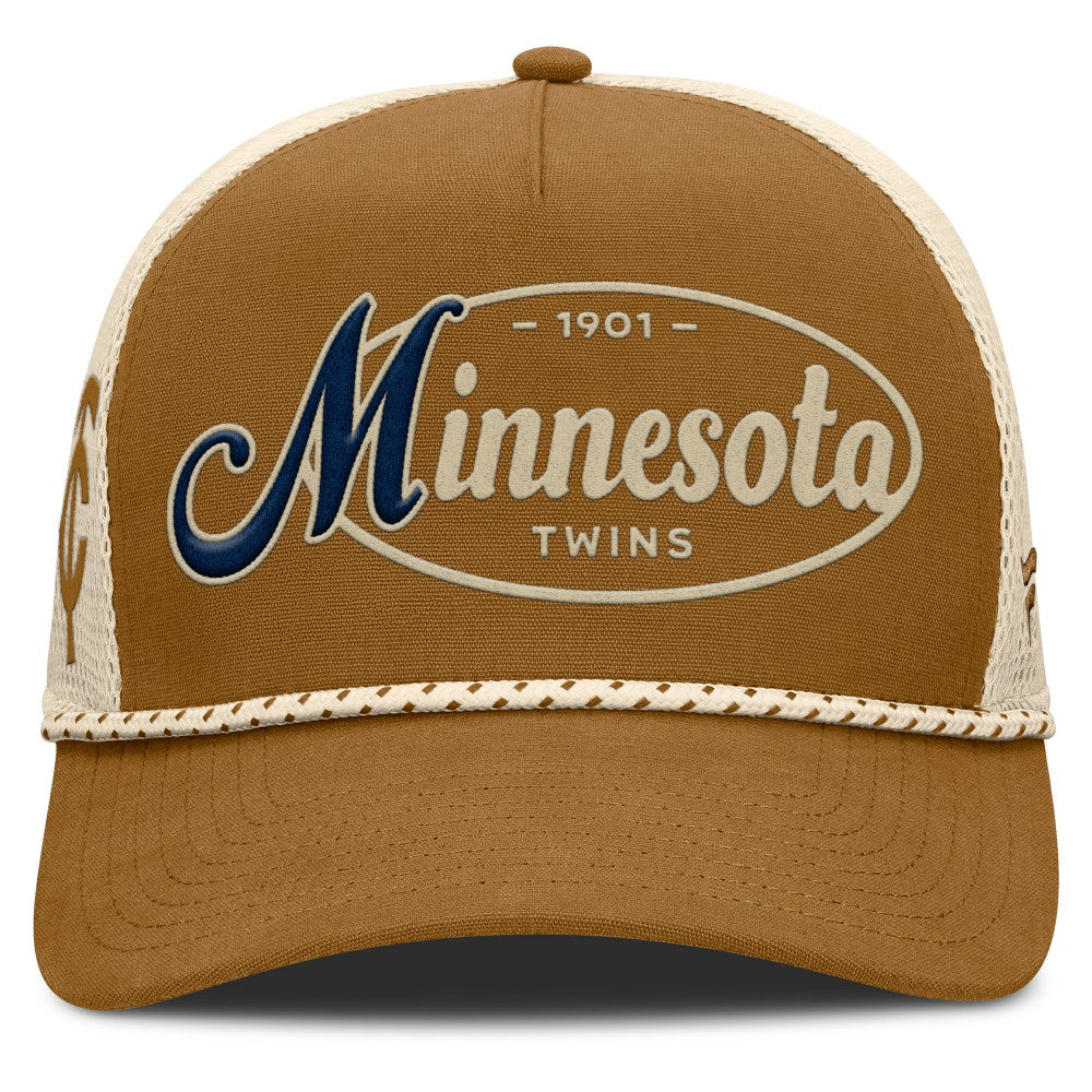 Minnesota Twins A-Frame Trucker Adjustable Hat - Brown