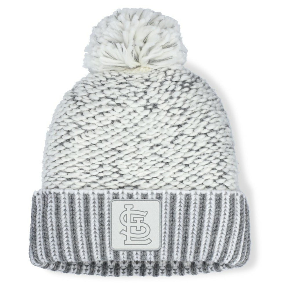 St. Louis Cardinals Women's Hangtime Cuffed Knit with Pom - Heather Gray