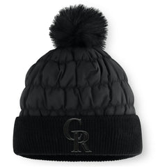 Colorado Rockies Nightcap Cuffed Knit Hat with Pom - Black