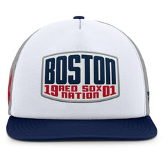 Boston Red Sox Cranked Foam Front Patch Trucker Adjustable Hat - Gray/White