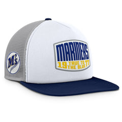Seattle Mariners Cranked Foam Front Patch Trucker Adjustable Hat - Gray/White