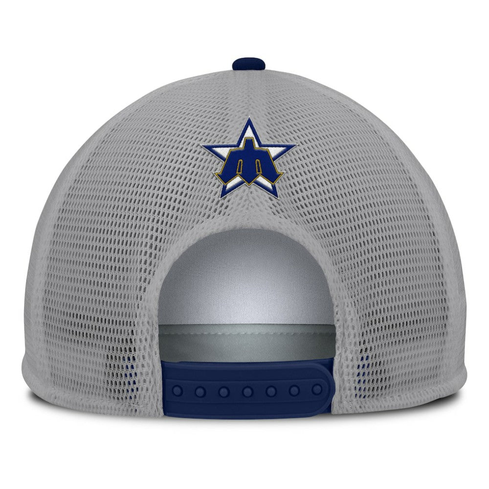 Seattle Mariners Cranked Foam Front Patch Trucker Adjustable Hat - Gray/White