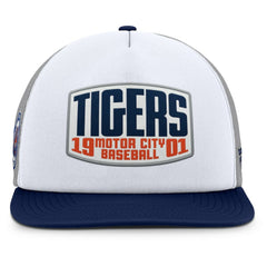 Detroit Tigers Cranked Foam Front Patch Trucker Adjustable Hat - Gray/White
