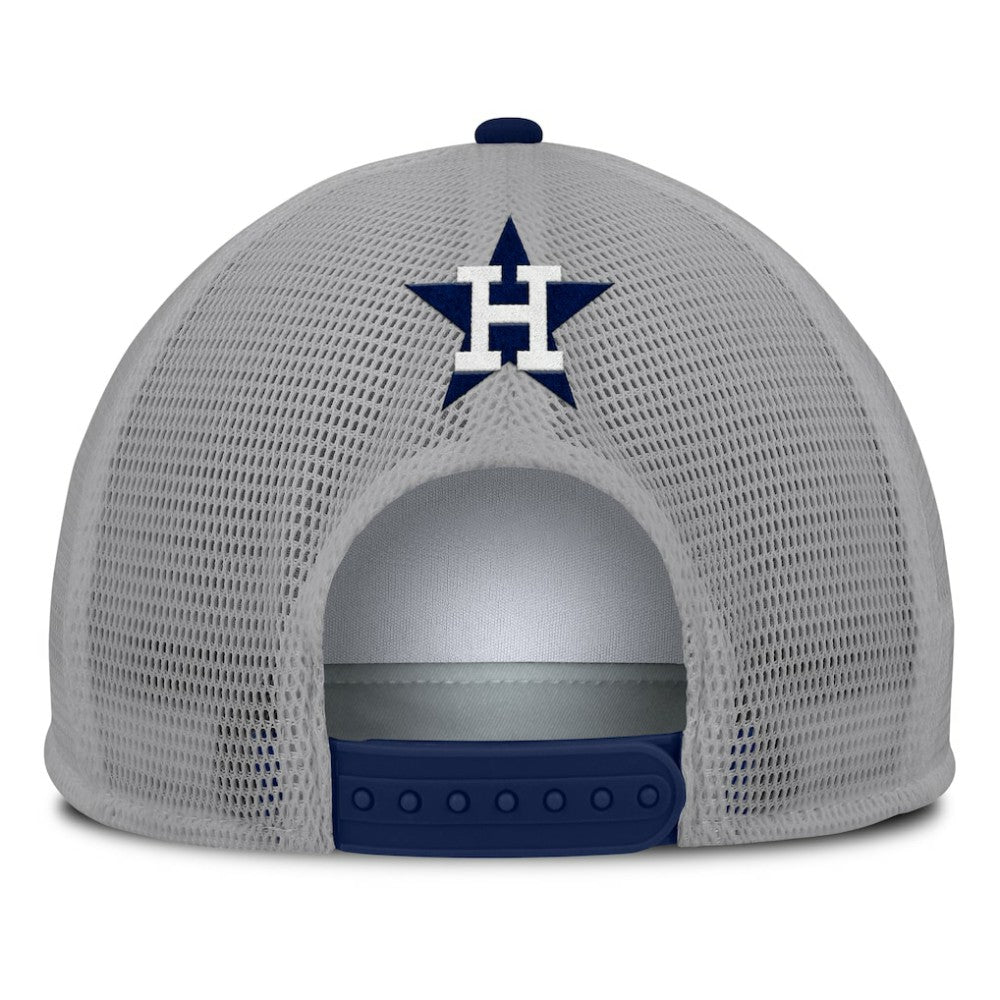 Houston Astros Cranked Foam Front Patch Trucker Adjustable Hat - Gray/White
