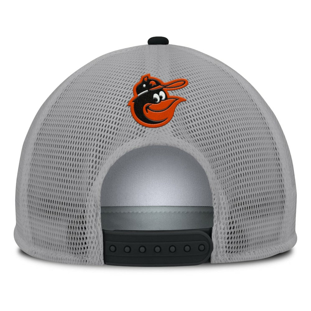 Baltimore Orioles Cranked Foam Front Patch Trucker Adjustable Hat - Gray/White