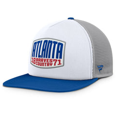 Atlanta Braves Cranked Foam Front Patch Trucker Adjustable Hat - Gray/White