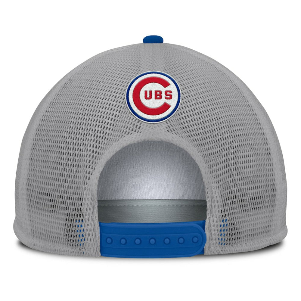 Chicago Cubs Cranked Foam Front Patch Trucker Adjustable Hat - Gray/White