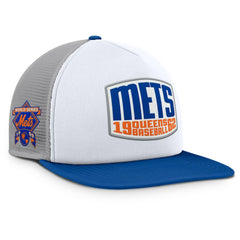 New York Mets Cranked Foam Front Patch Trucker Adjustable Hat - Gray/White