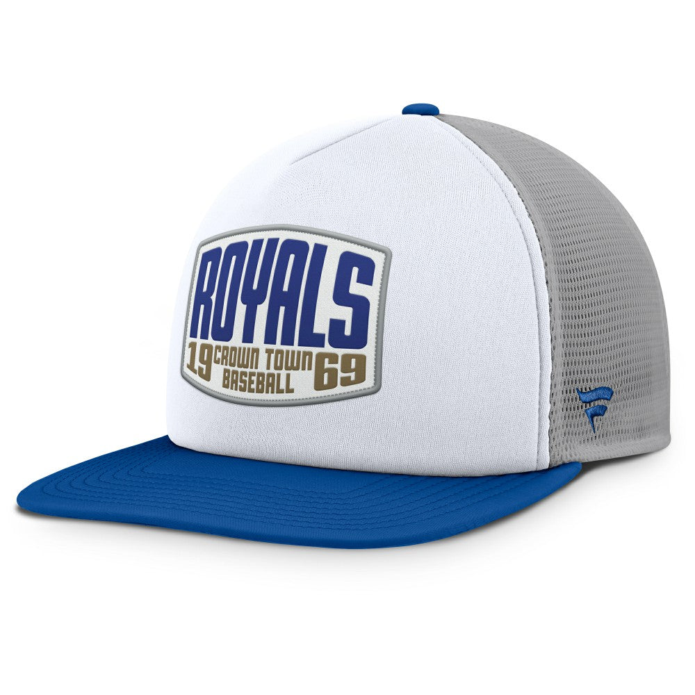 Kansas City Royals Cranked Foam Front Patch Trucker Adjustable Hat - Gray/White