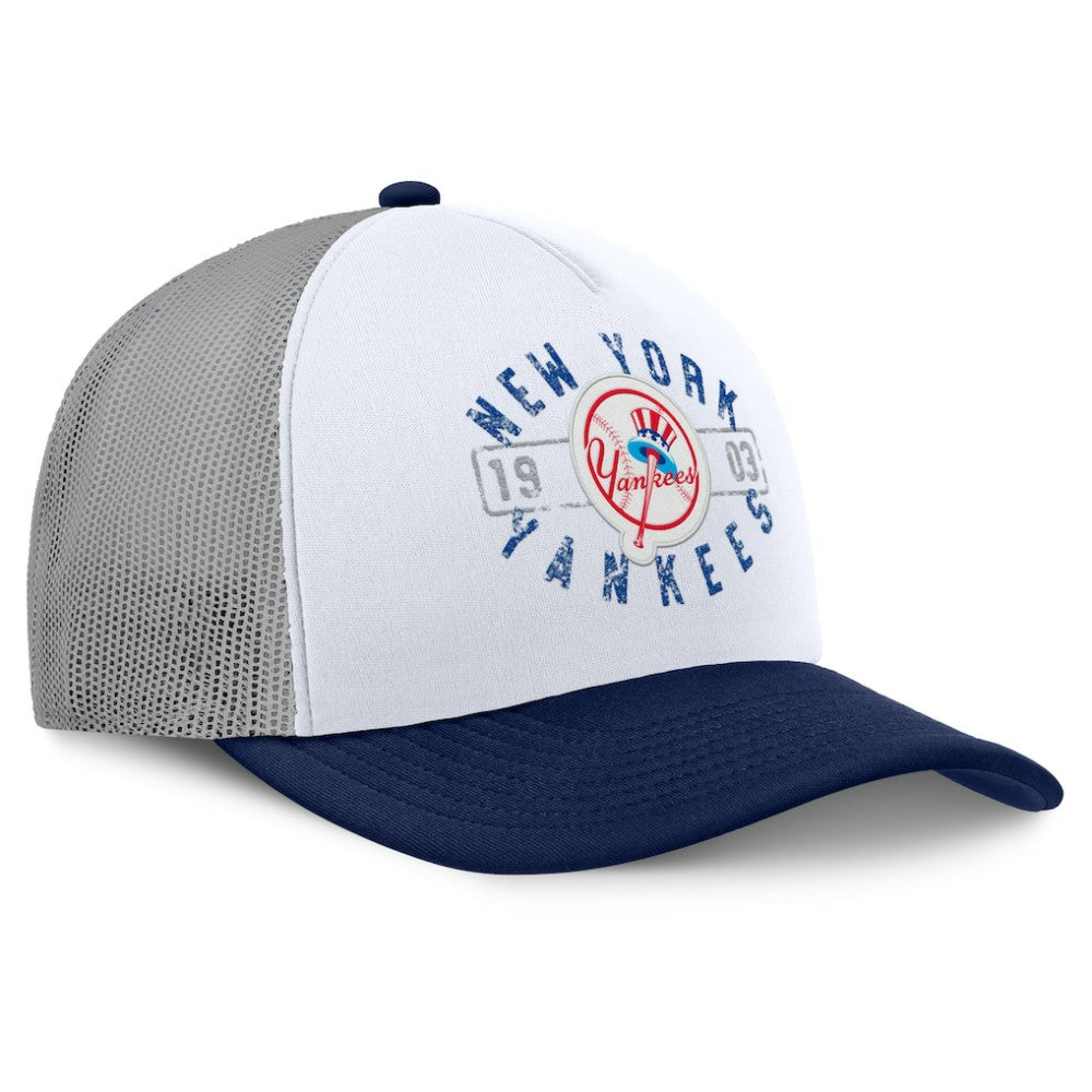 New York Yankees Designated A-Frame Foam Front Trucker Adjustable Hat - White/Navy