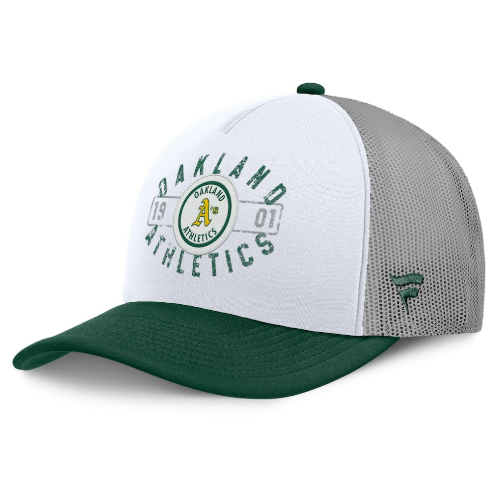 Athletics Designated A-Frame Foam Front Trucker Adjustable Hat - White/Green