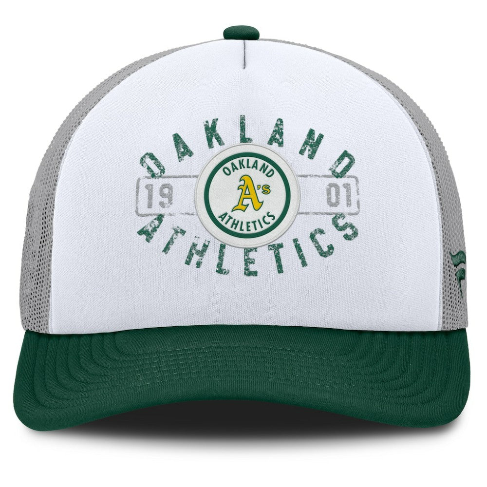 Athletics Designated A-Frame Foam Front Trucker Adjustable Hat - White/Green