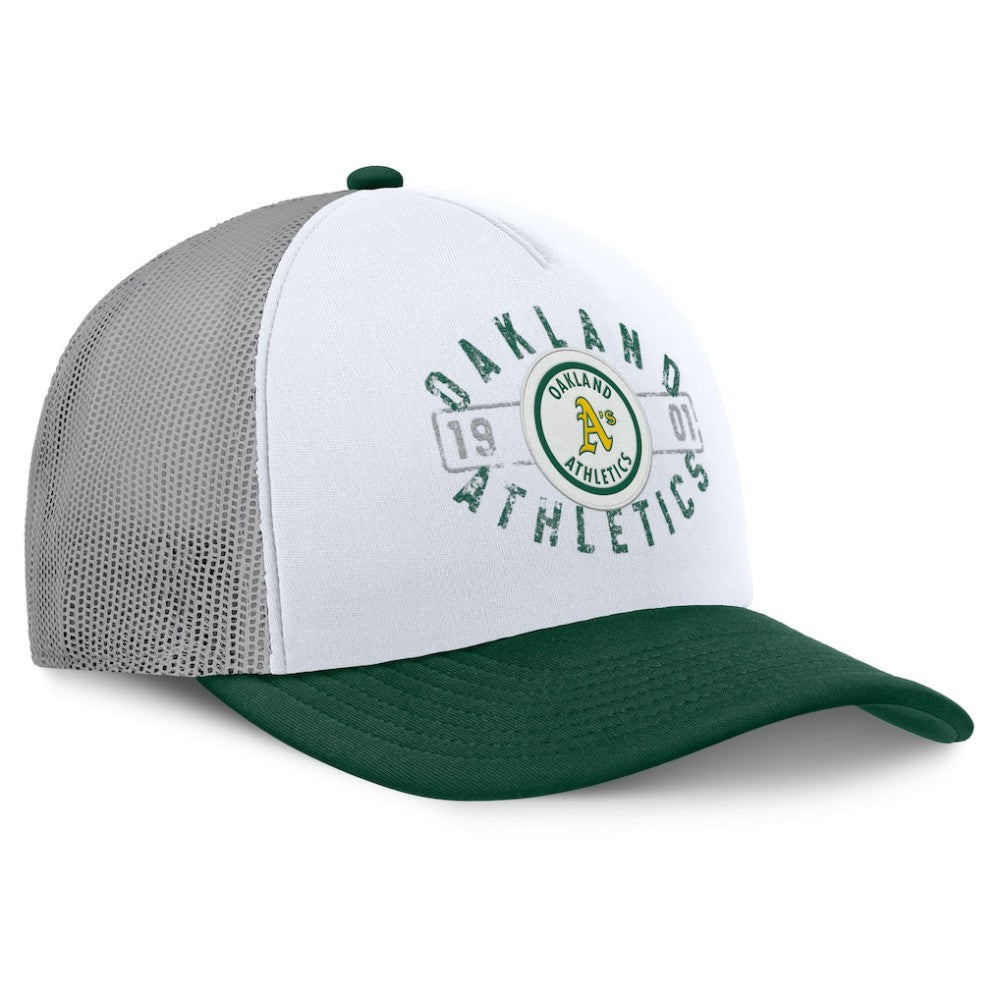 Athletics Designated A-Frame Foam Front Trucker Adjustable Hat - White/Green