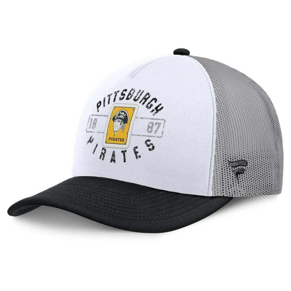 Pittsburgh Pirates Designated A-Frame Foam Front Trucker Adjustable Hat - White/Black