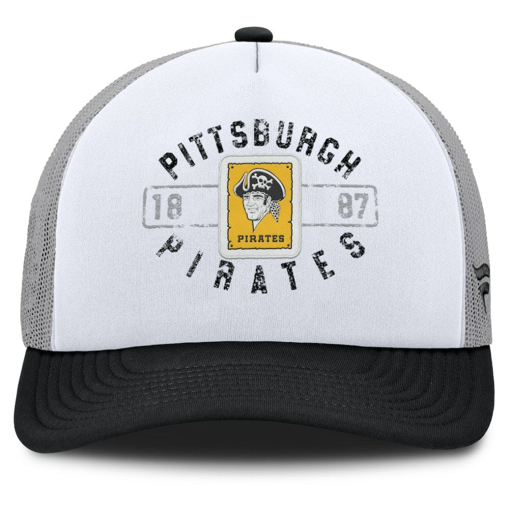 Pittsburgh Pirates Designated A-Frame Foam Front Trucker Adjustable Hat - White/Black