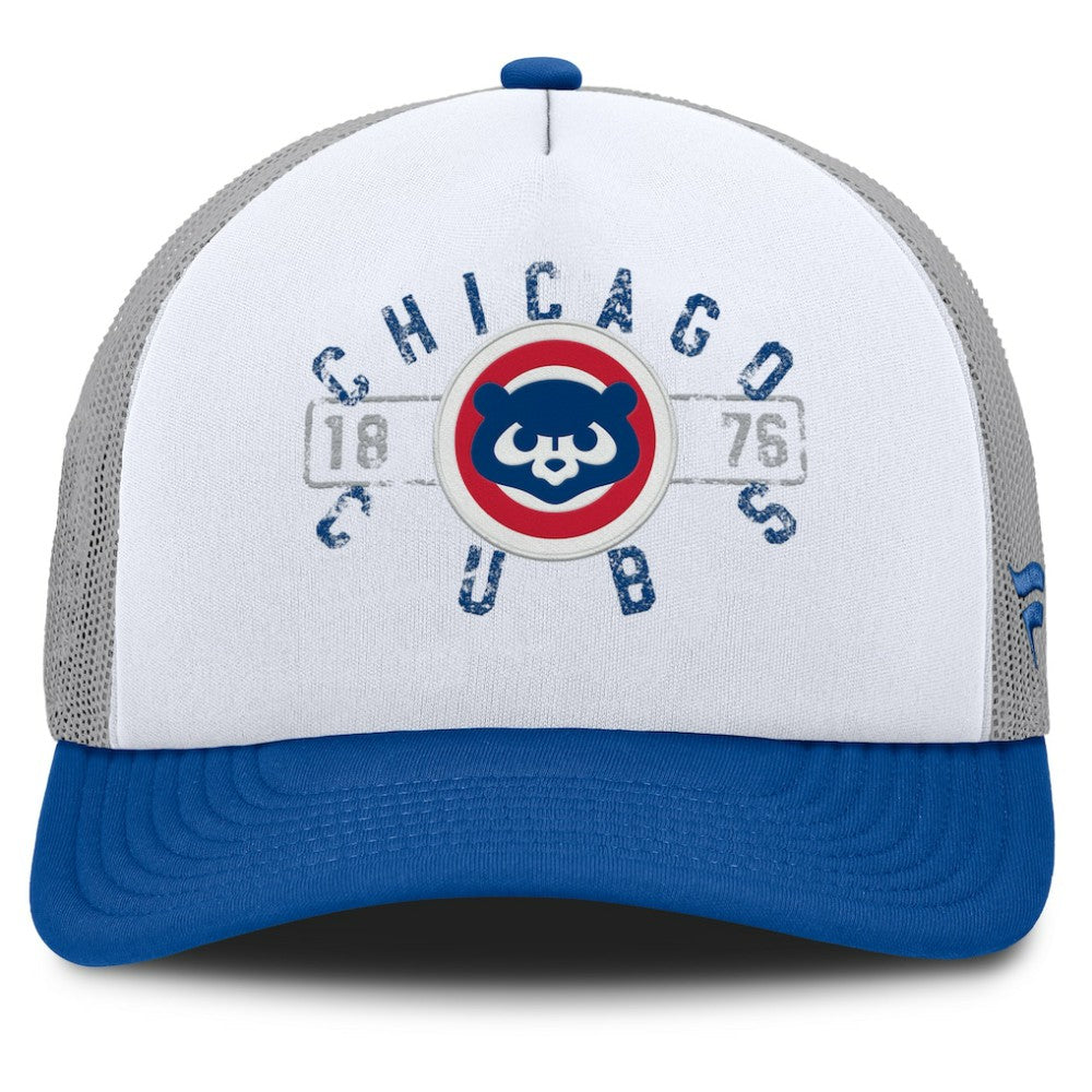 Chicago Cubs Designated A-Frame Foam Front Trucker Adjustable Hat - White/Royal
