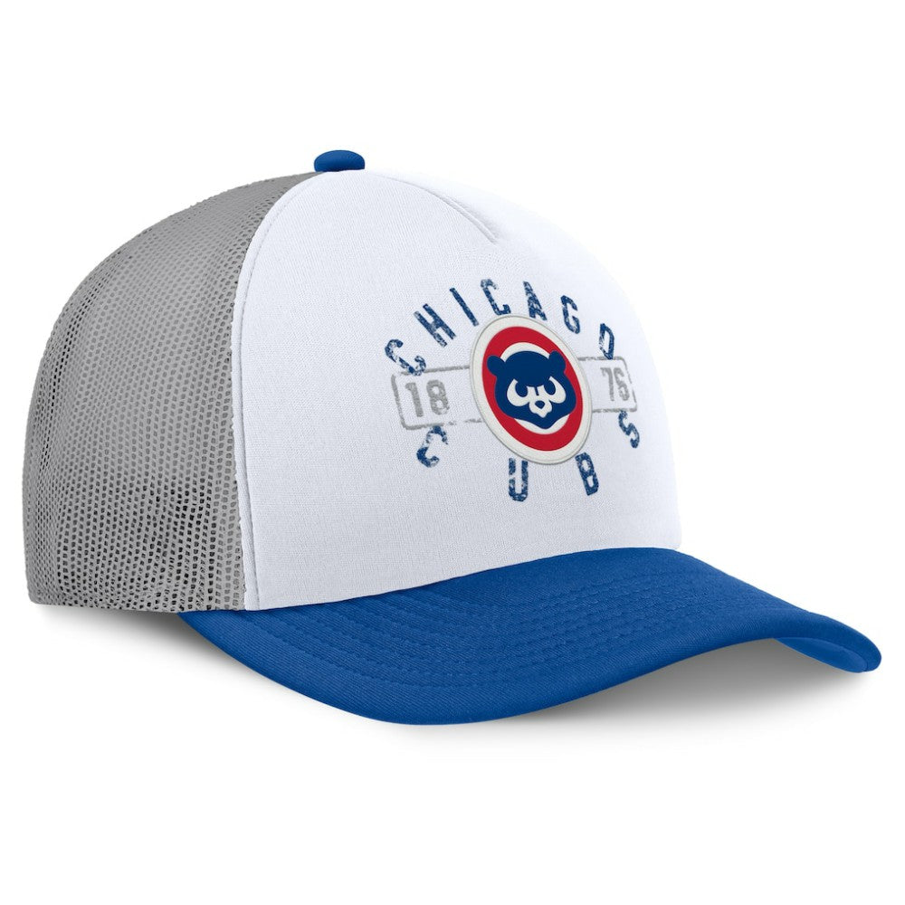 Chicago Cubs Designated A-Frame Foam Front Trucker Adjustable Hat - White/Royal