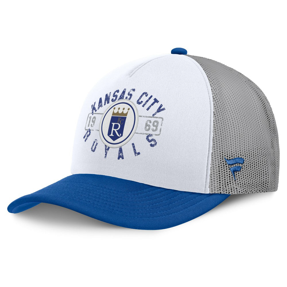 Kansas City Royals Designated A-Frame Foam Front Trucker Adjustable Hat - White/Royal